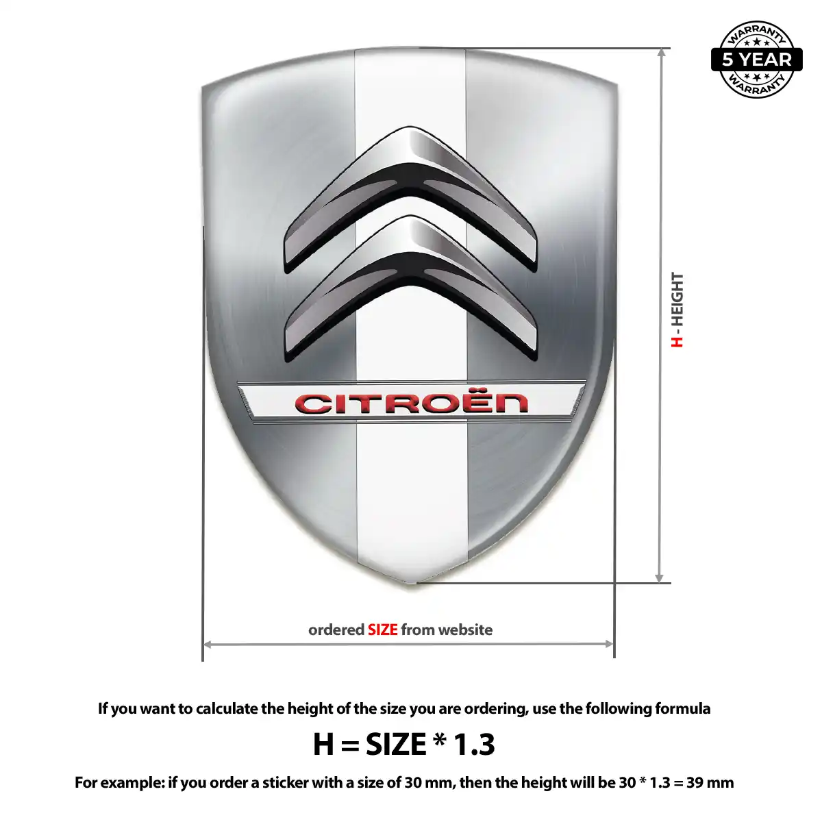 Citroen Automotive Logo Sticker Opulent Line