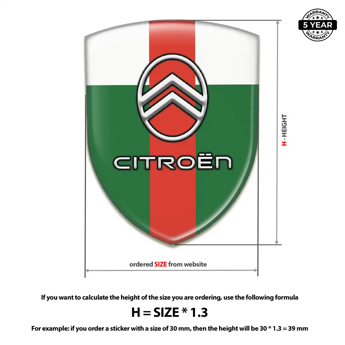 Citroen Automotive Logo Sticker Premium Dome
