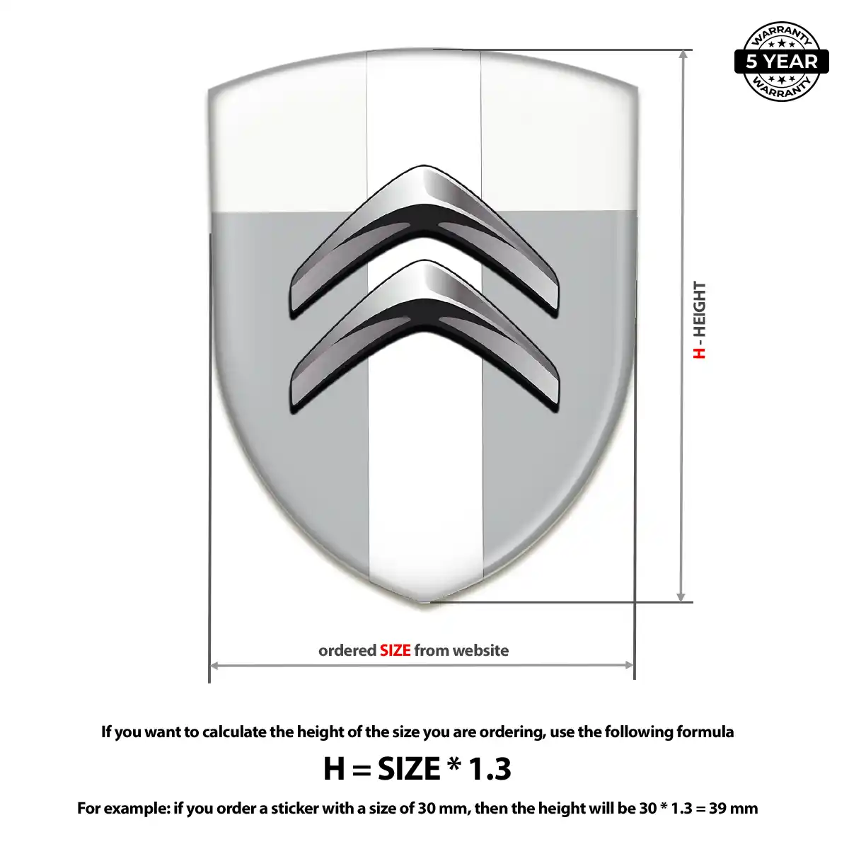 Citroen Automotive Logo Sticker Signature Grade