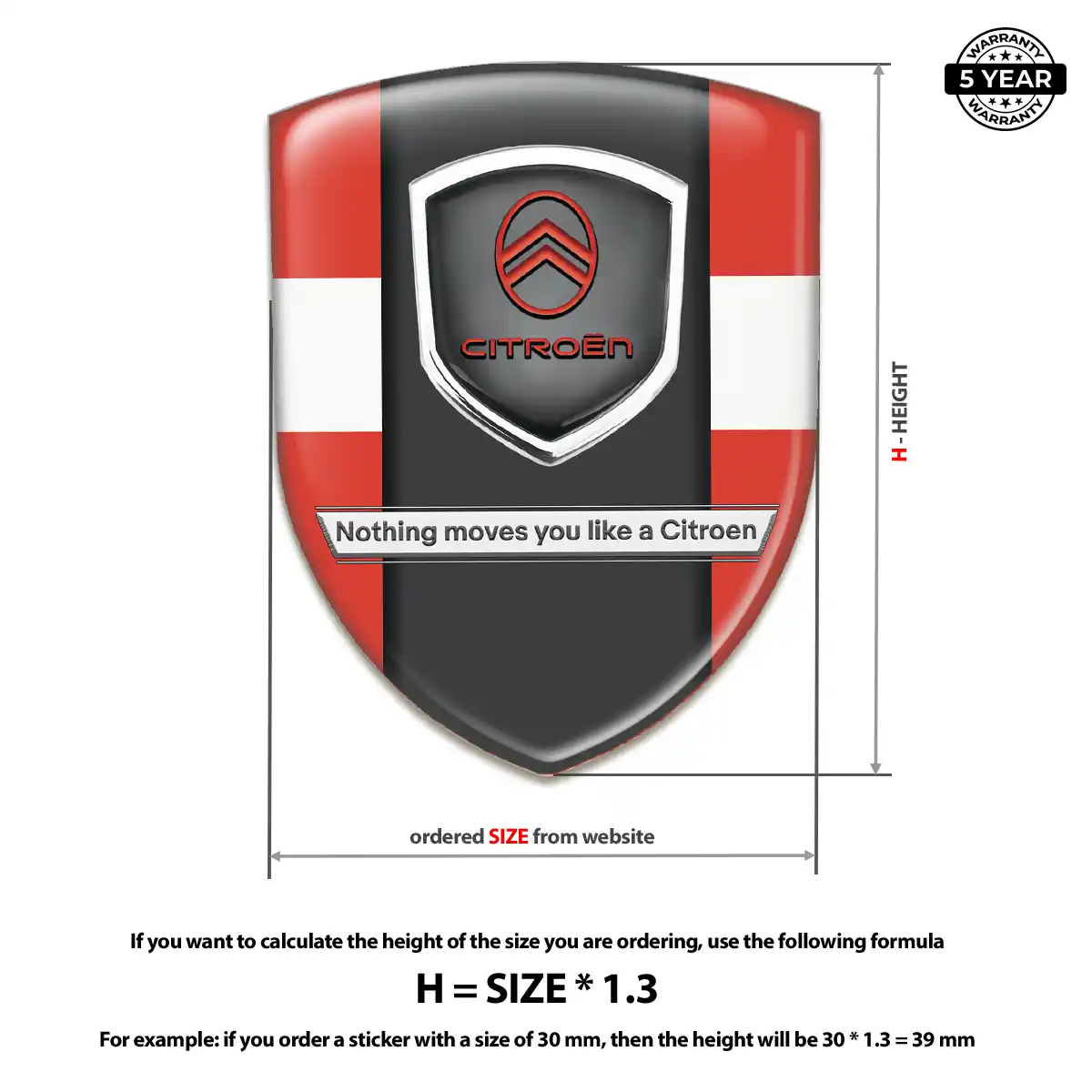 Citroen Automotive Resin Decal Elite Finish