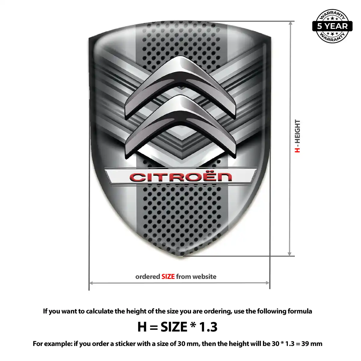 Citroen Automotive Resin Decal Exterior Luxe