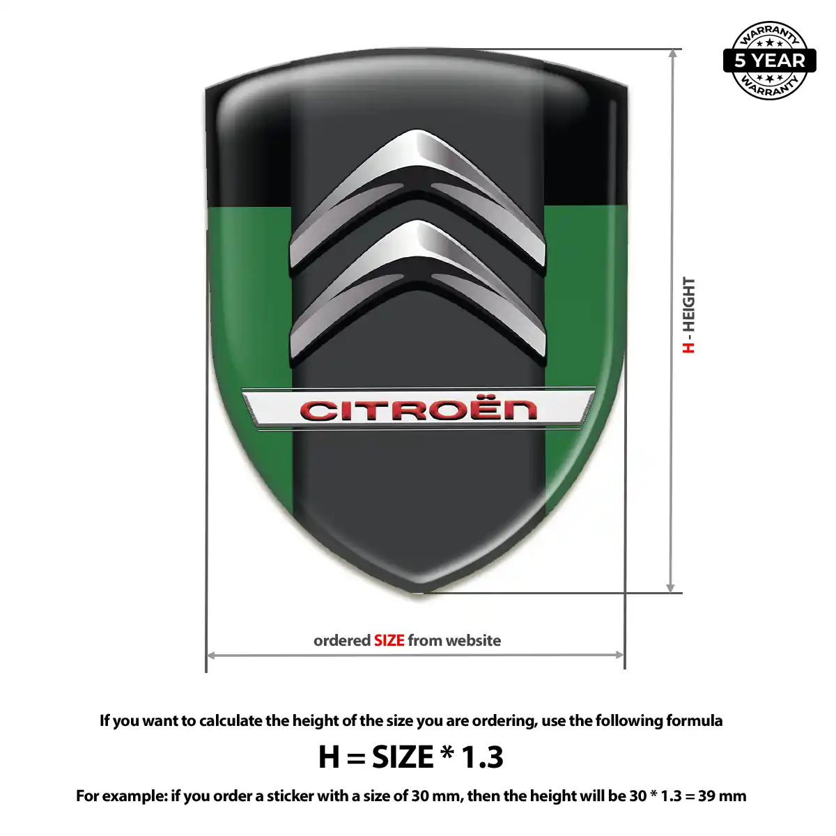 Citroen Automotive Resin Decal Interior Elegance