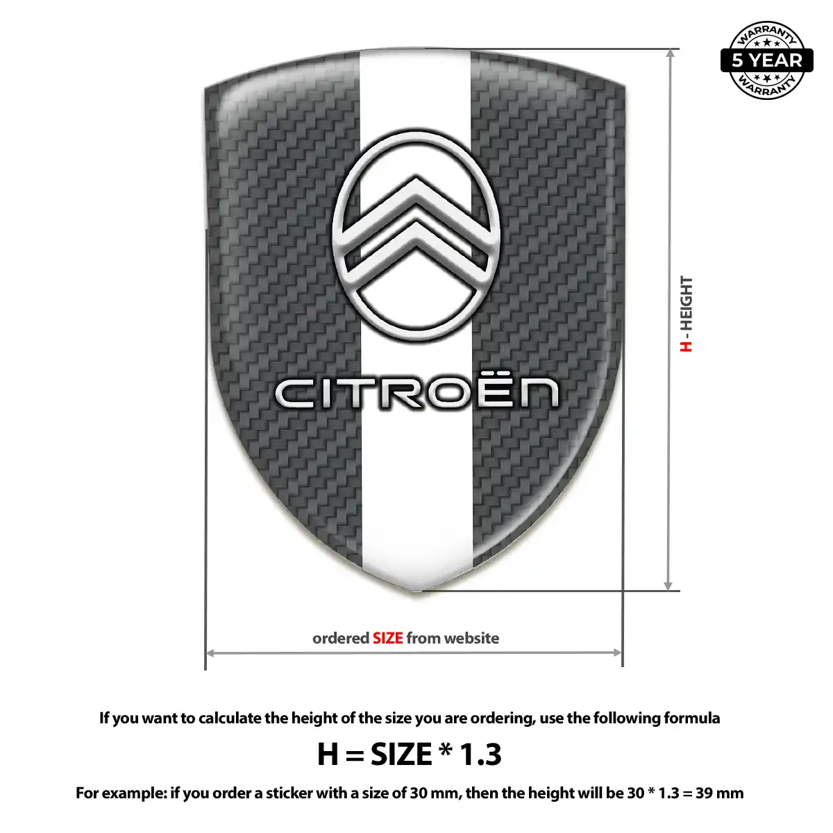 Citroen Automotive Resin Decal Interior Luxe