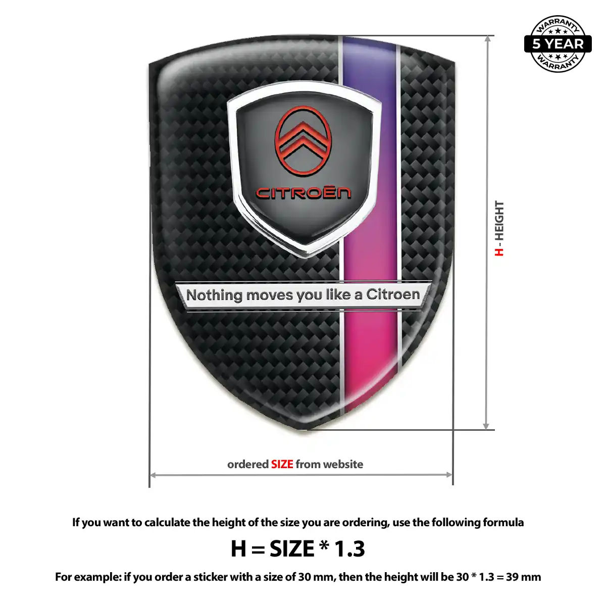 Citroen Automotive Resin Decal Outer Style