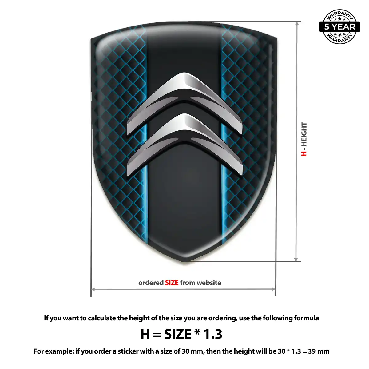 Citroen Automotive Resin Decal Resin Luxe