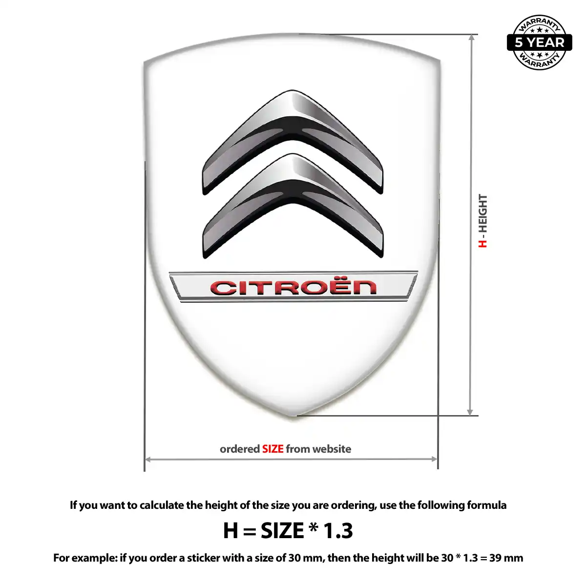 Citroen Automotive Resin Decal Sleek Style