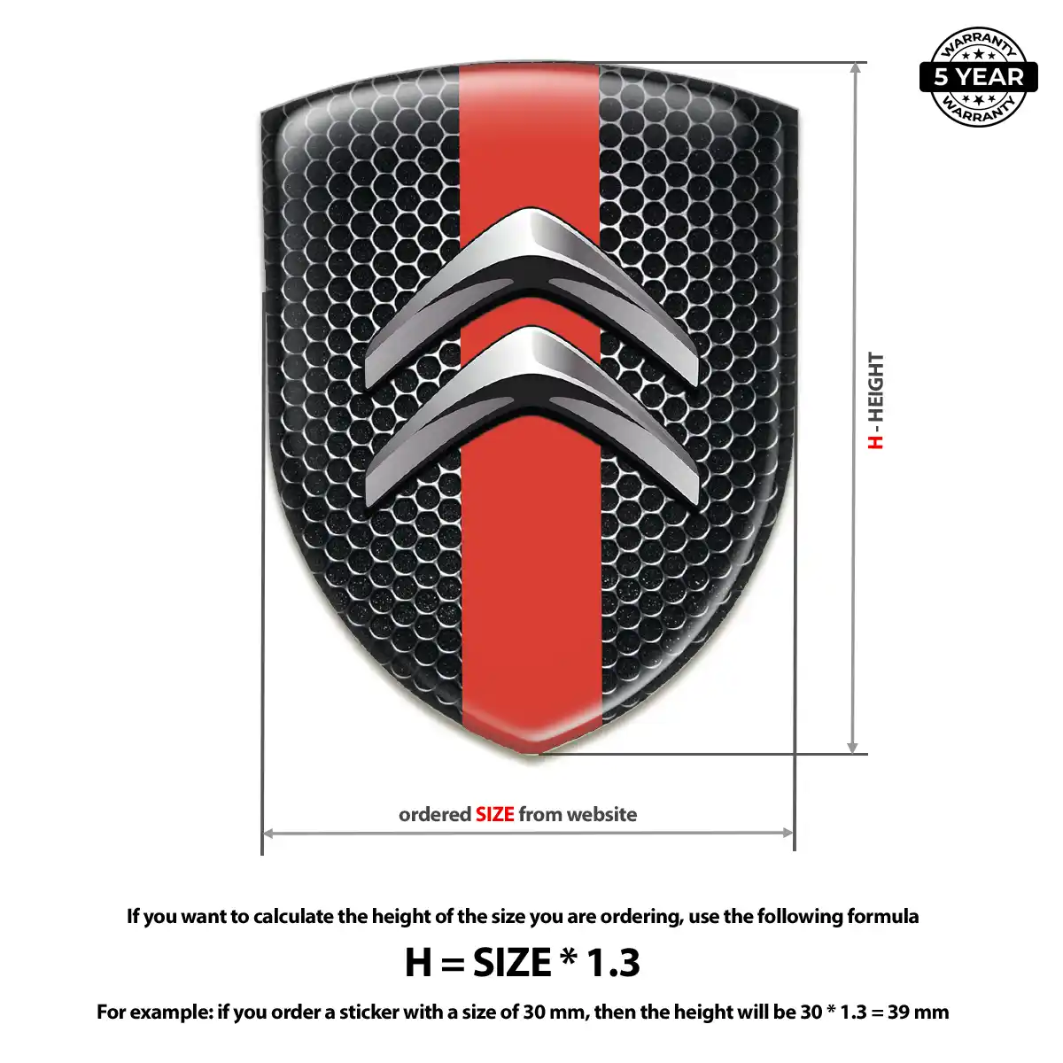 Citroen Car Badge Sticker Cabin Style