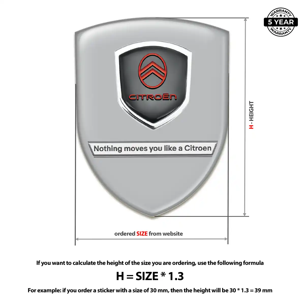 Citroen Car Badge Sticker Deluxe Edition