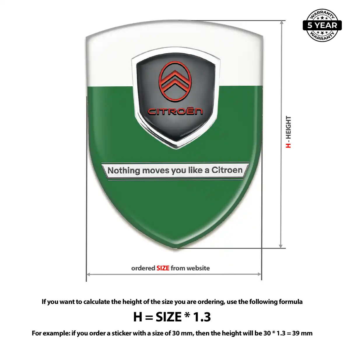Citroen Car Badge Sticker Elite Edition
