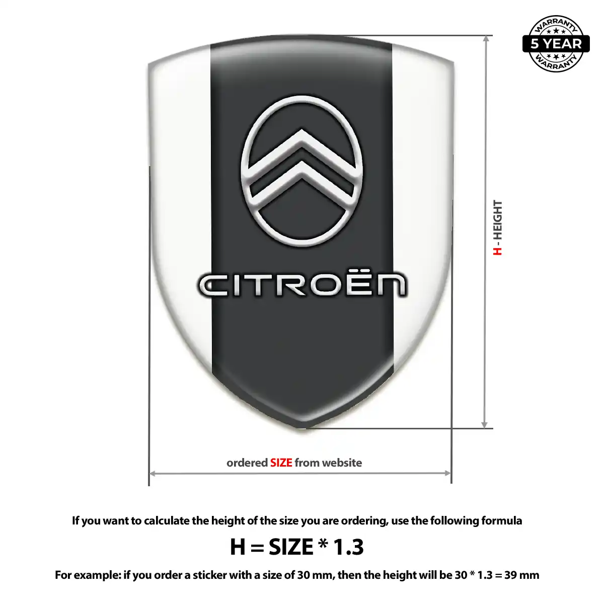 Citroen Car Badge Sticker Elite Finish