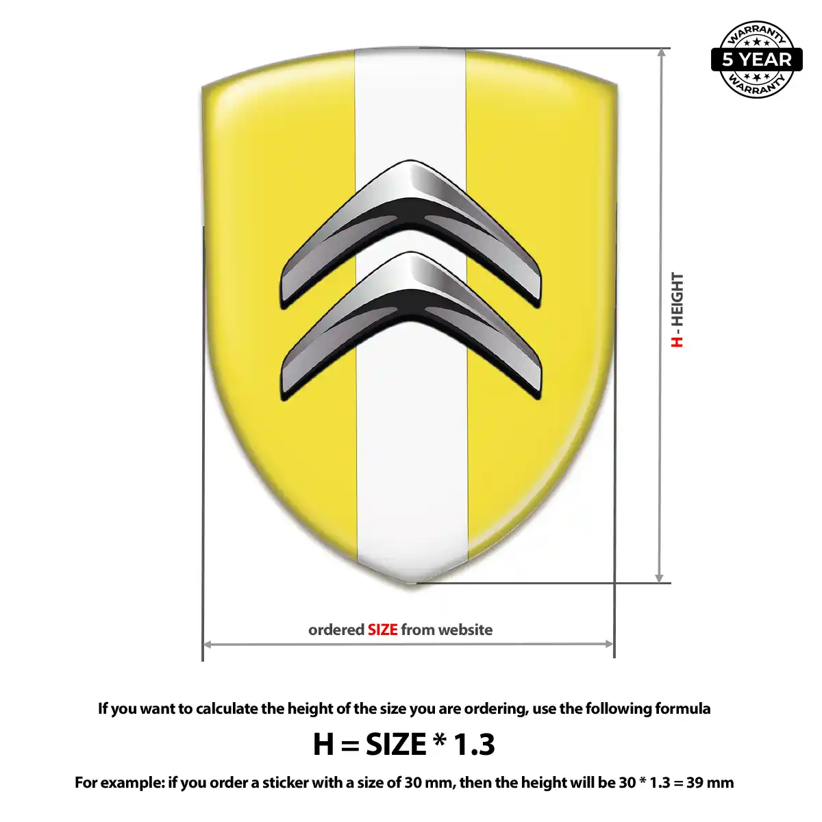 Citroen Car Badge Sticker Exterior Luxe