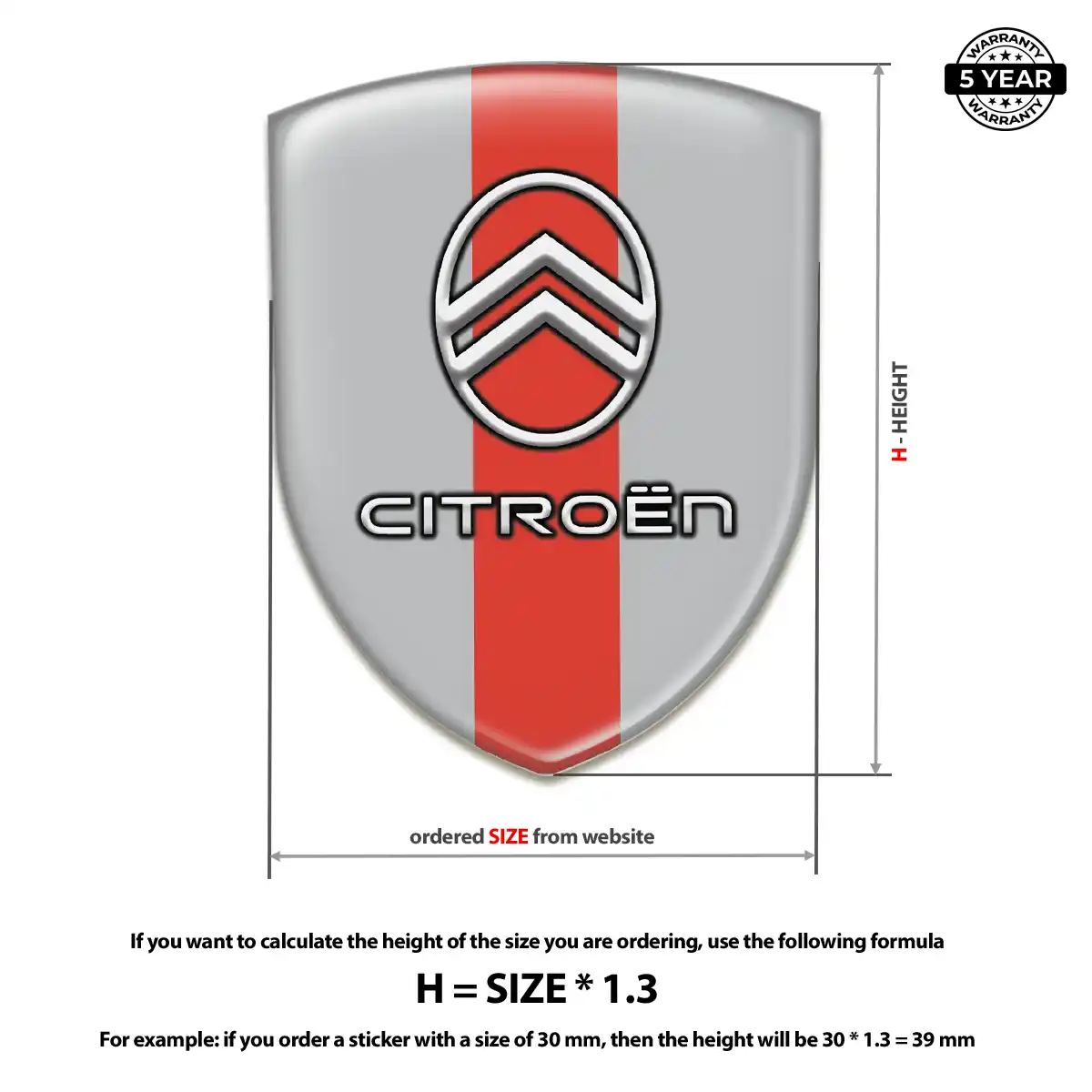 Citroen Car Badge Sticker Interior Elegance