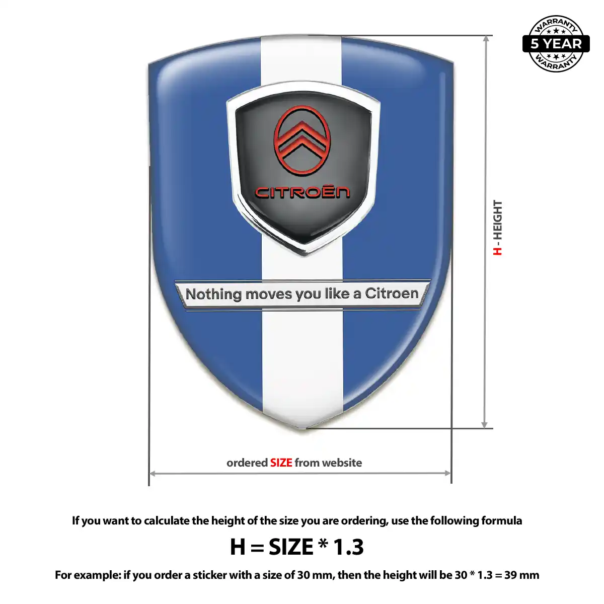 Citroen Car Badge Sticker Interior Luxe