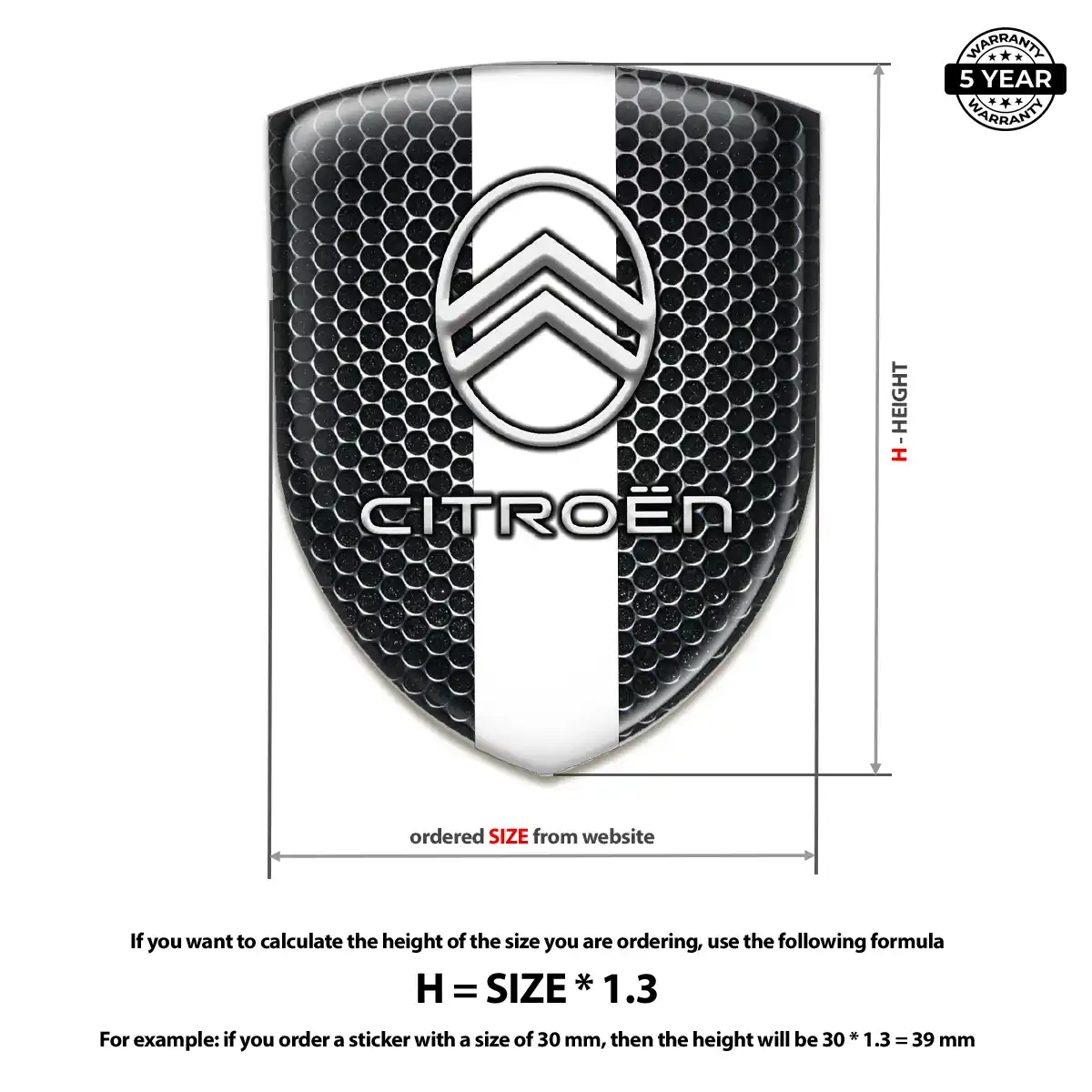 Citroen Car Badge Sticker Prestige Line