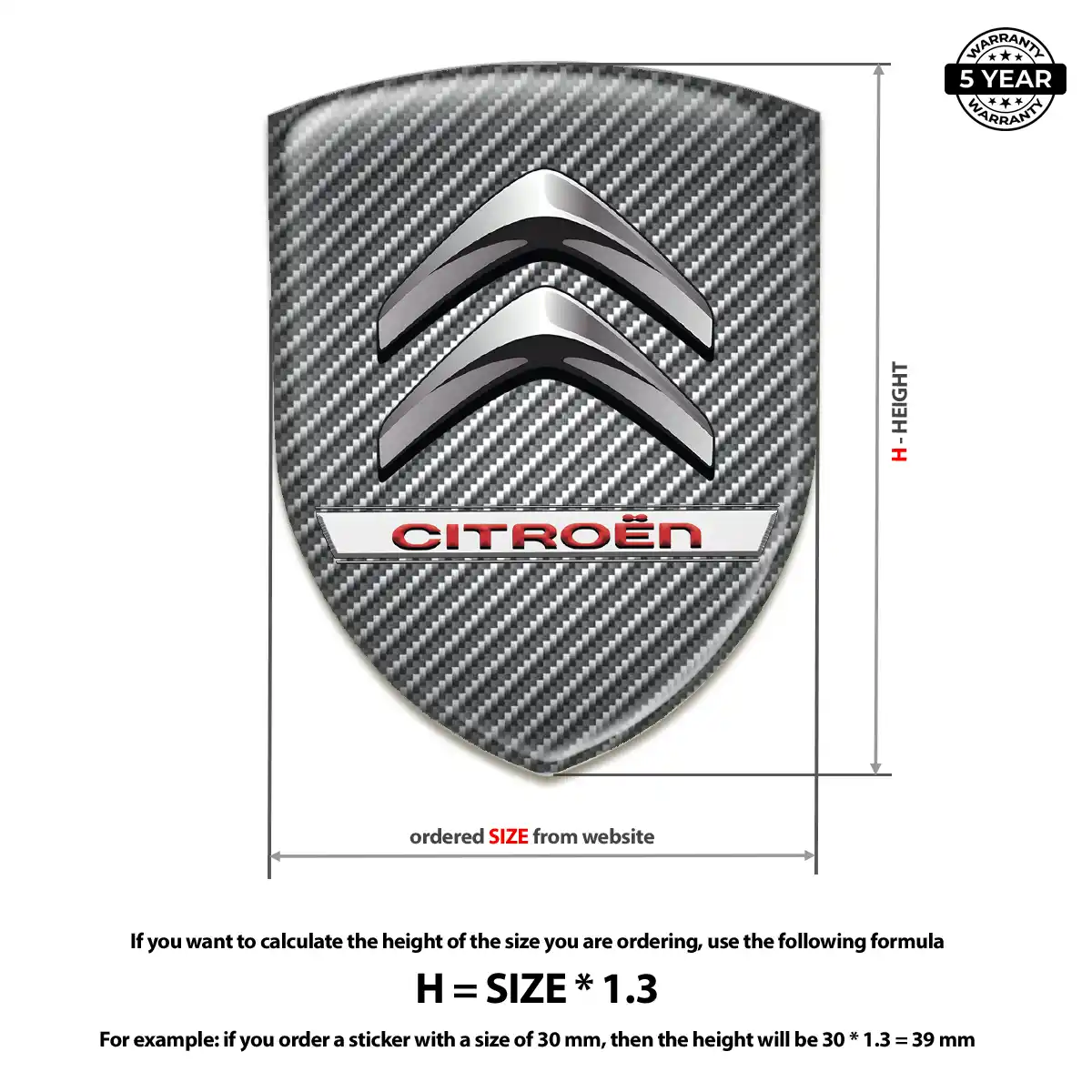 Citroen Car Badge Sticker Resin Elite