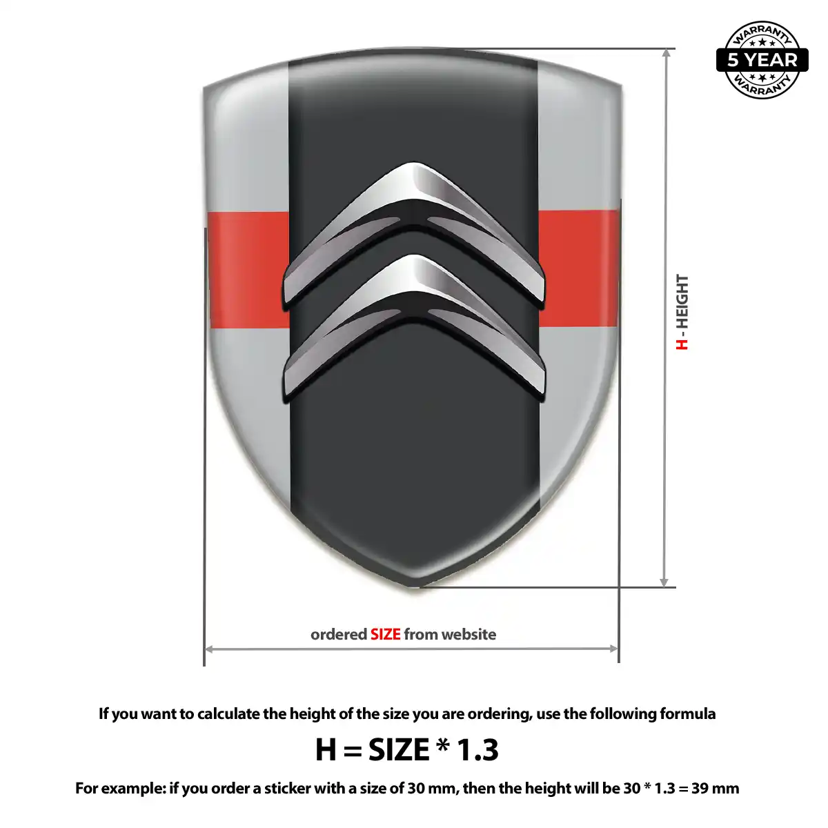 Citroen Car Badge Sticker Resin Luxe
