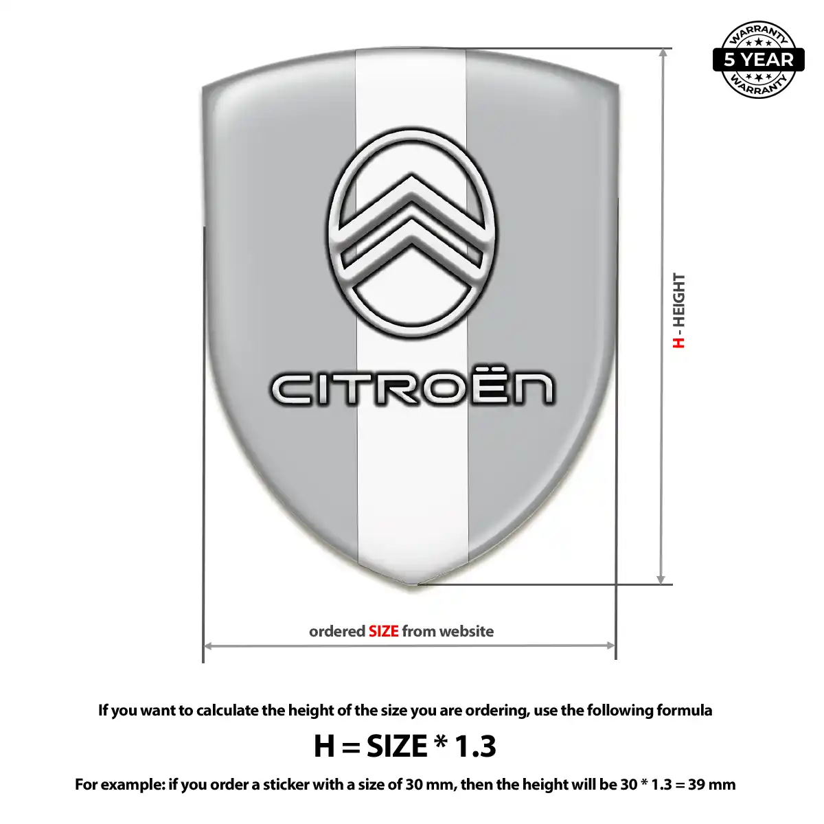 Citroen Car Badge Sticker Signature Grade