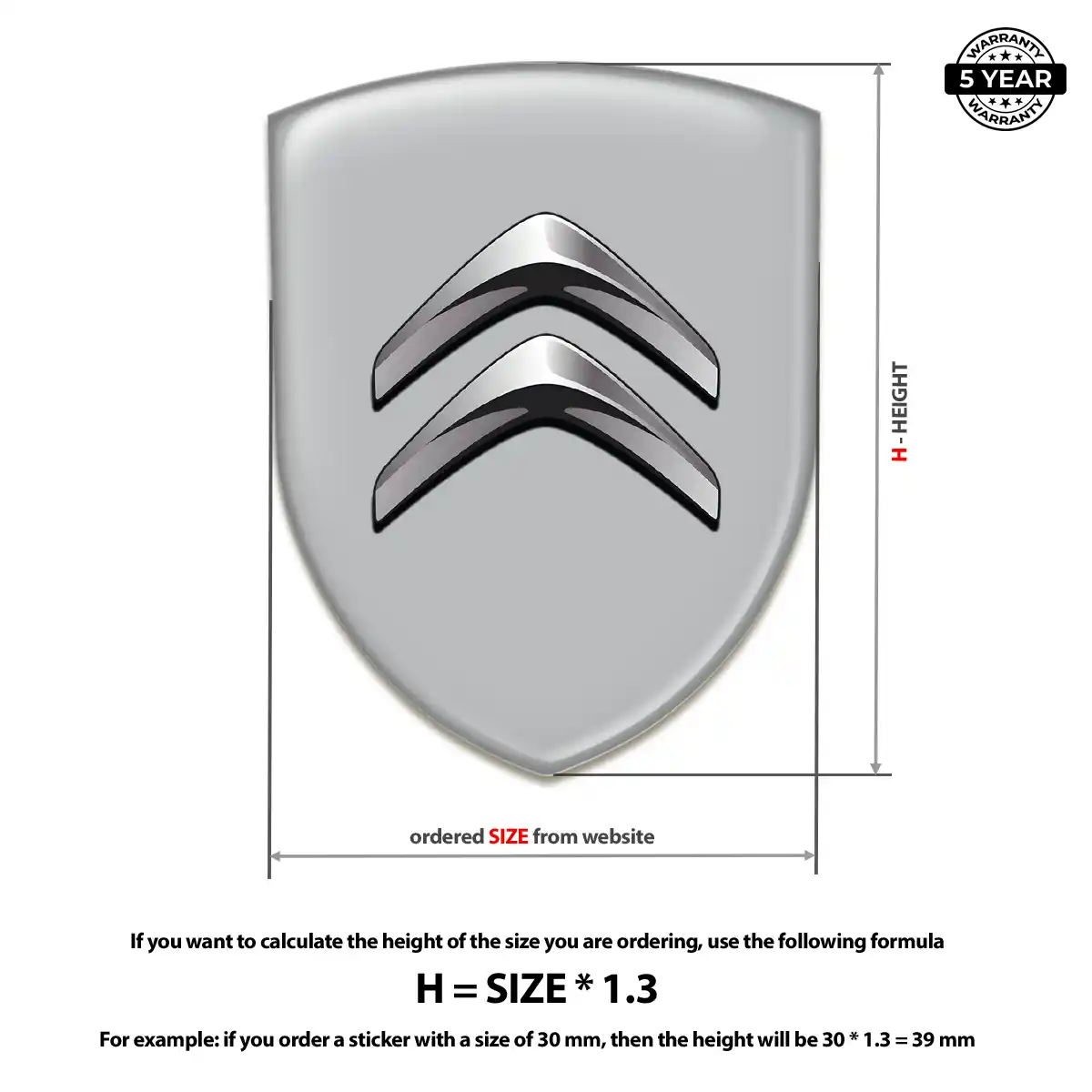 Citroen Car Emblem Decal Elite Finish