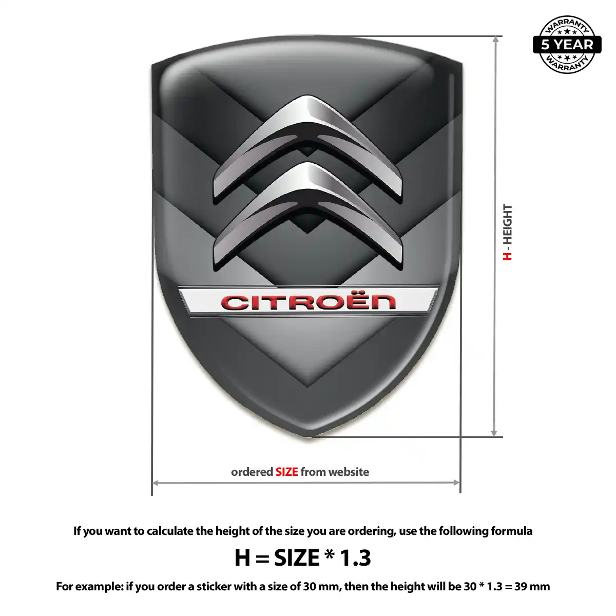Citroen Car Emblem Decal Interior Luxe
