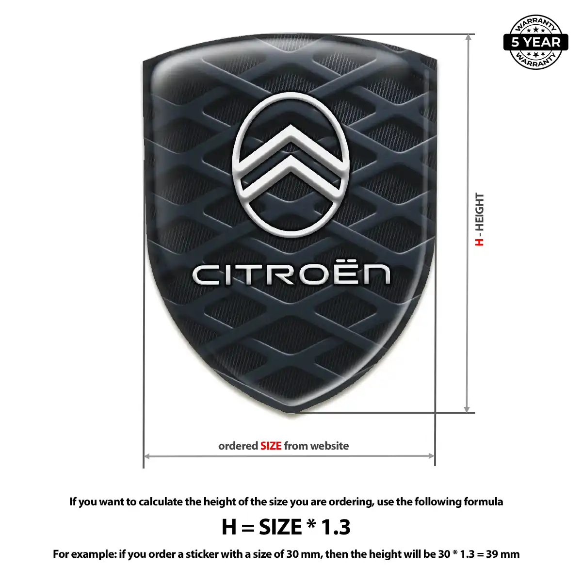 Citroen Car Emblem Decal Noble Edition