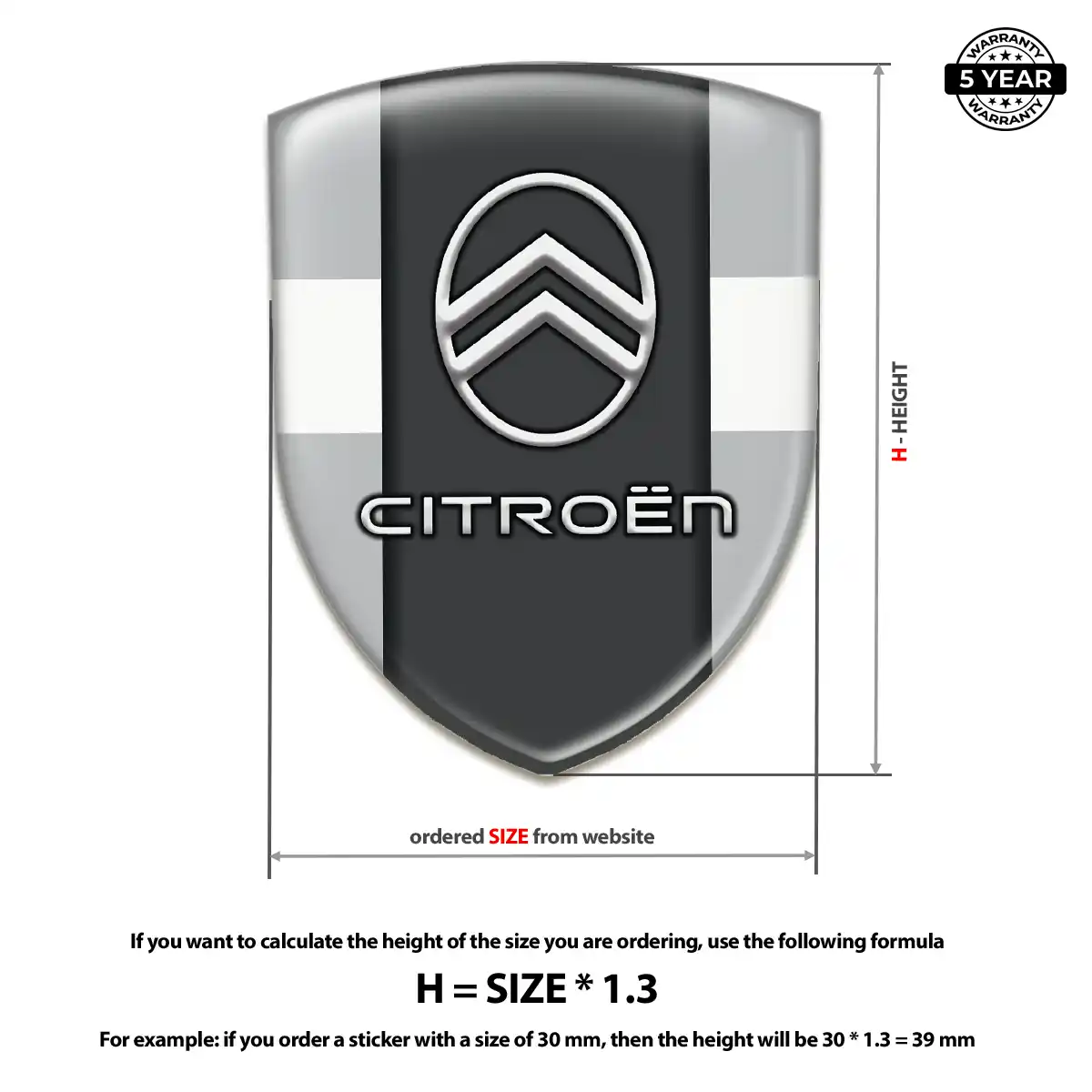 Citroen Car Emblem Decal Outer Style