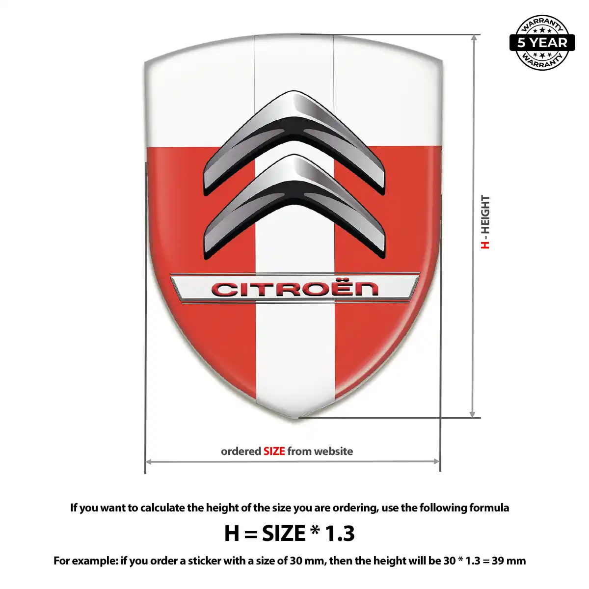 Citroen Car Emblem Decal Resin Luxe