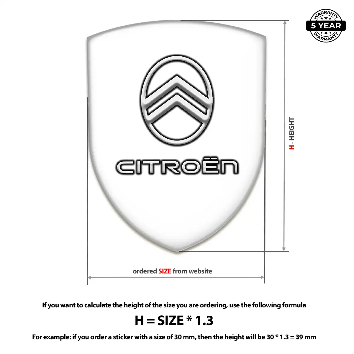 Citroen Car Emblem Overlay Elite Finish