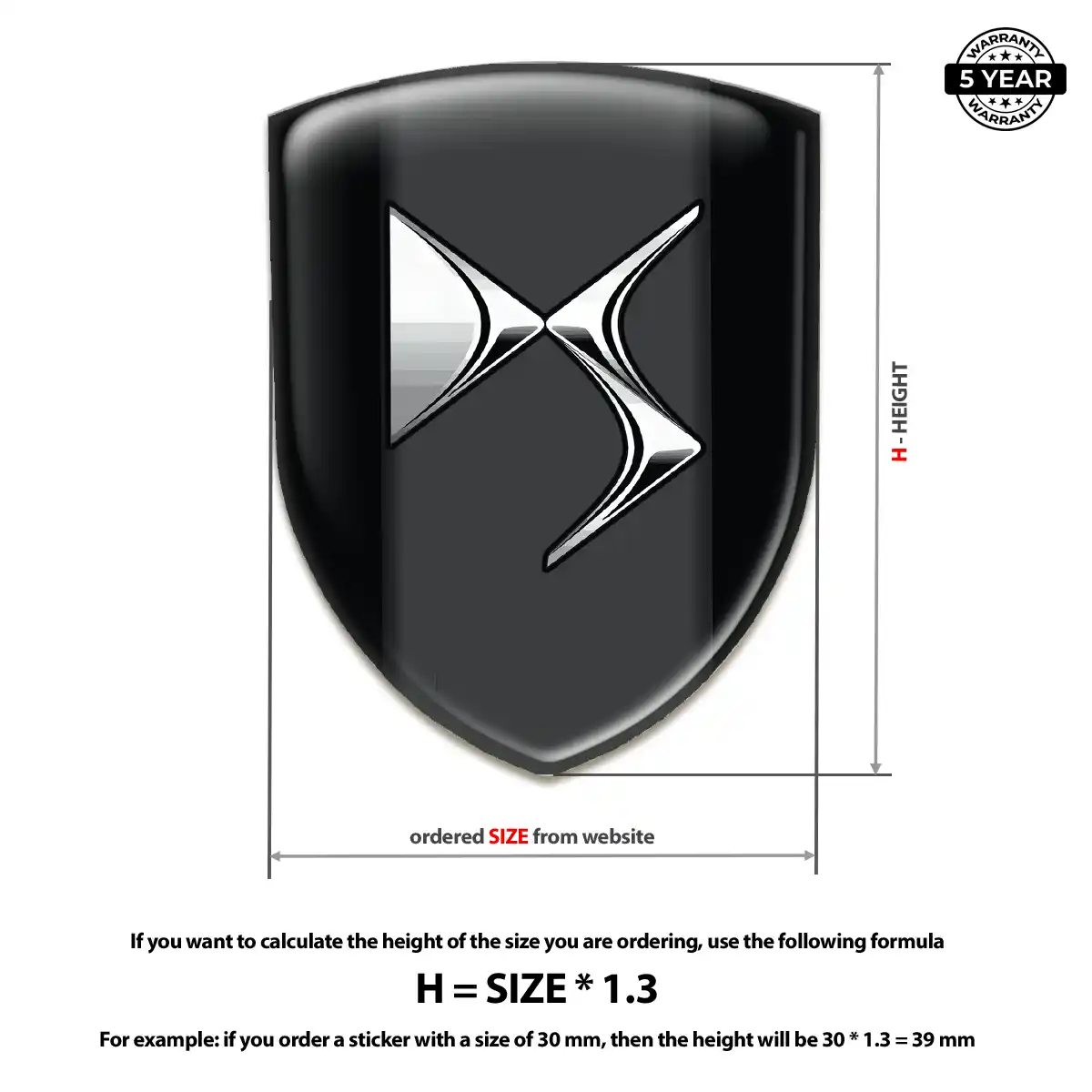 Citroen Car Emblem Overlay Premium Dome