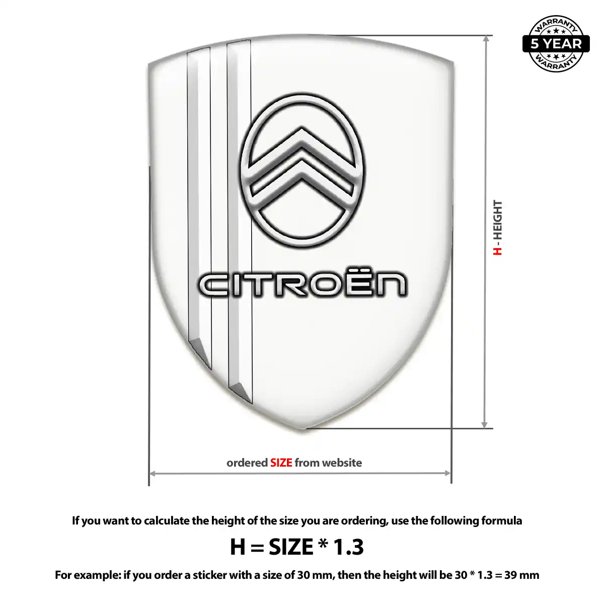 Citroen Car Emblem Overlay Resin Elite