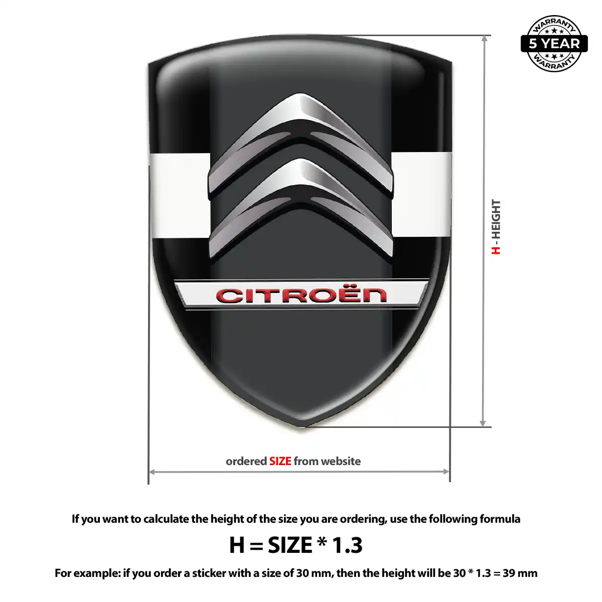 Citroen Car Emblem Overlay Resin Luxe