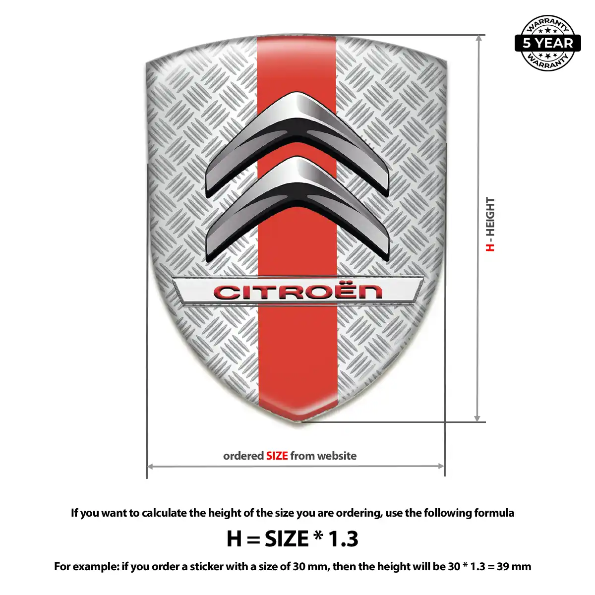 Citroen Car Emblem Sticker Elite Finish