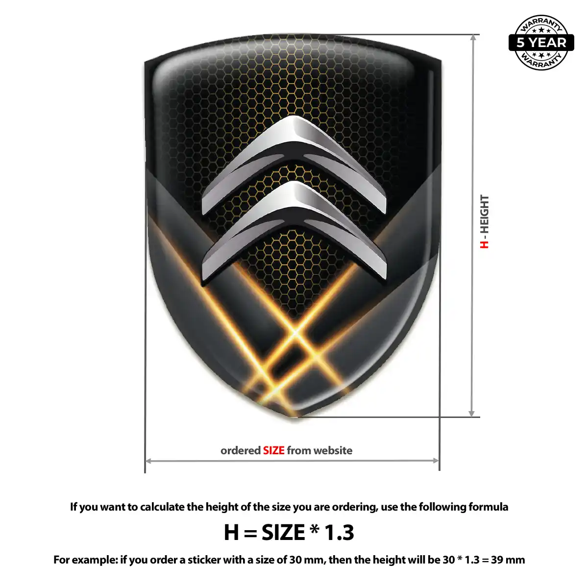 Citroen Car Emblem Sticker Resin Elite