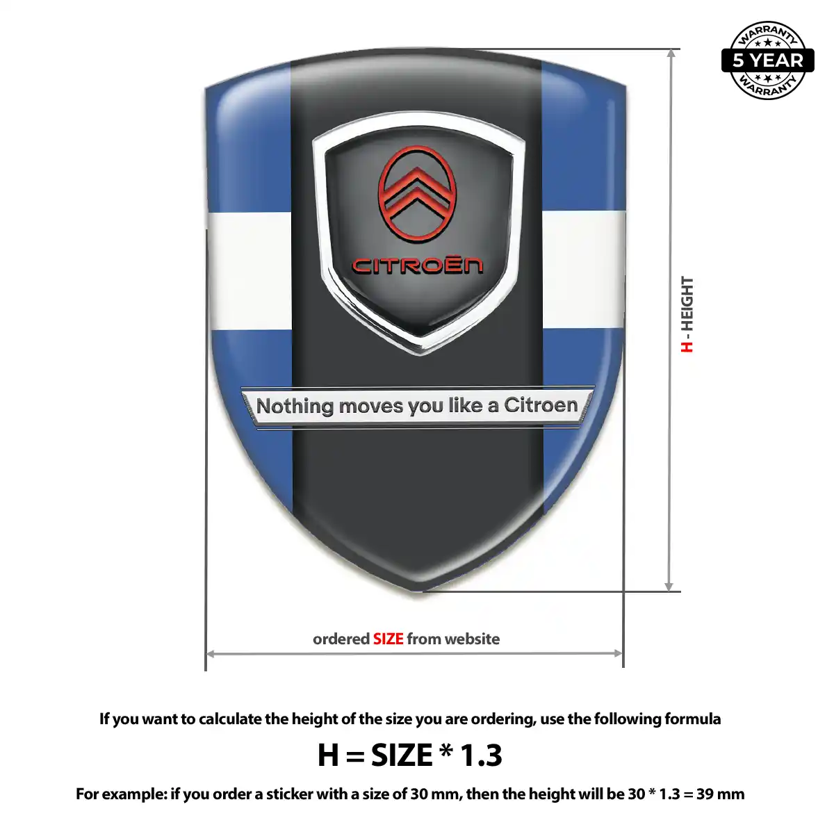 Citroen Car Emblem Sticker Signature Grade