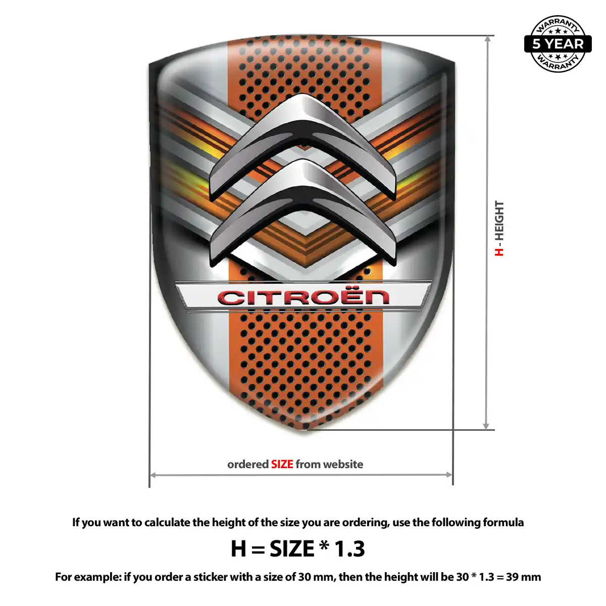 Citroen Car Logo Decal Resin Elite