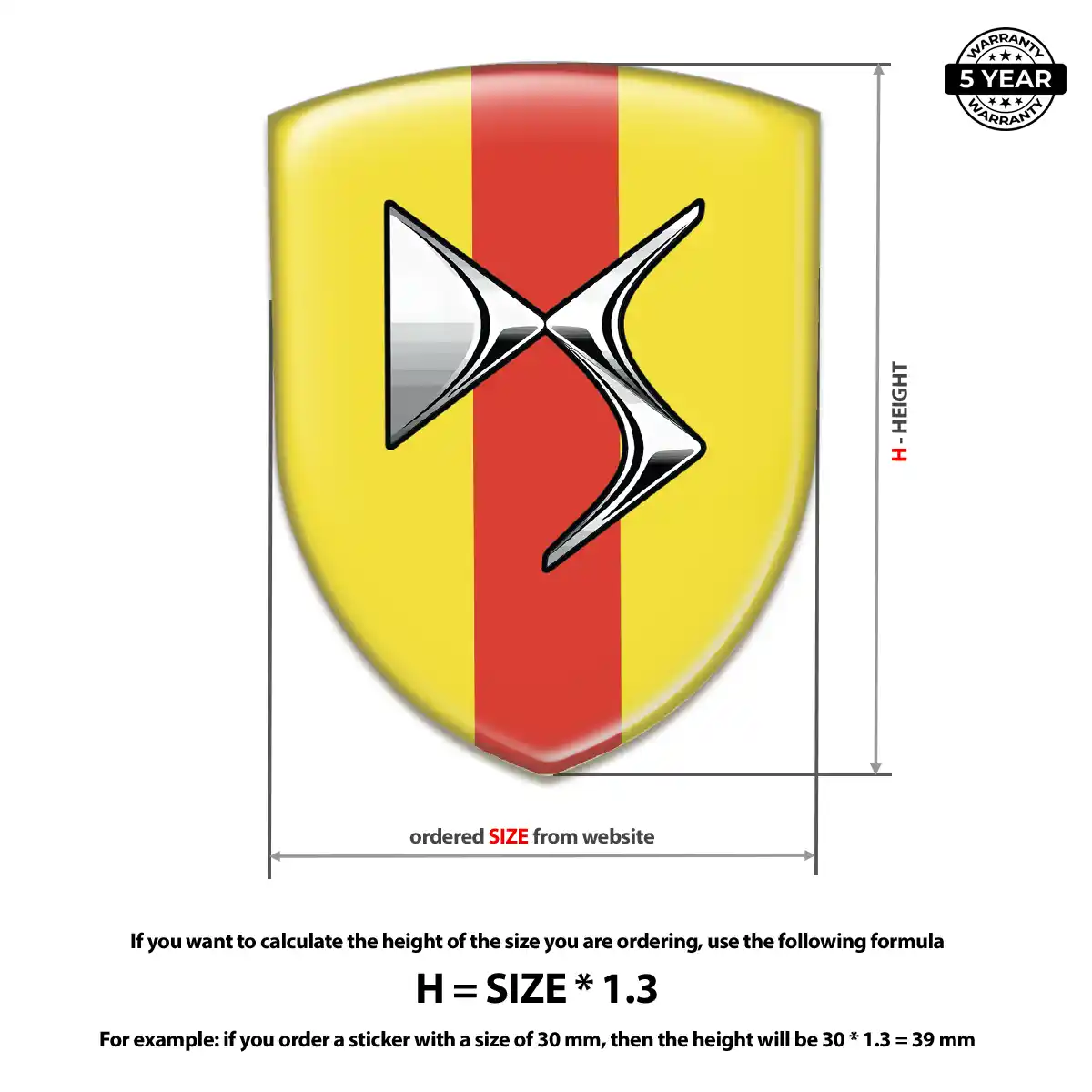 Citroen Car Logo Decal Resin Luxe