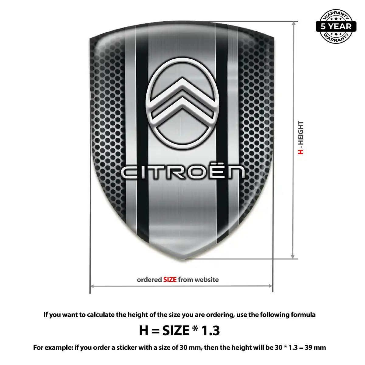Citroen Crest Emblem Premium Dome