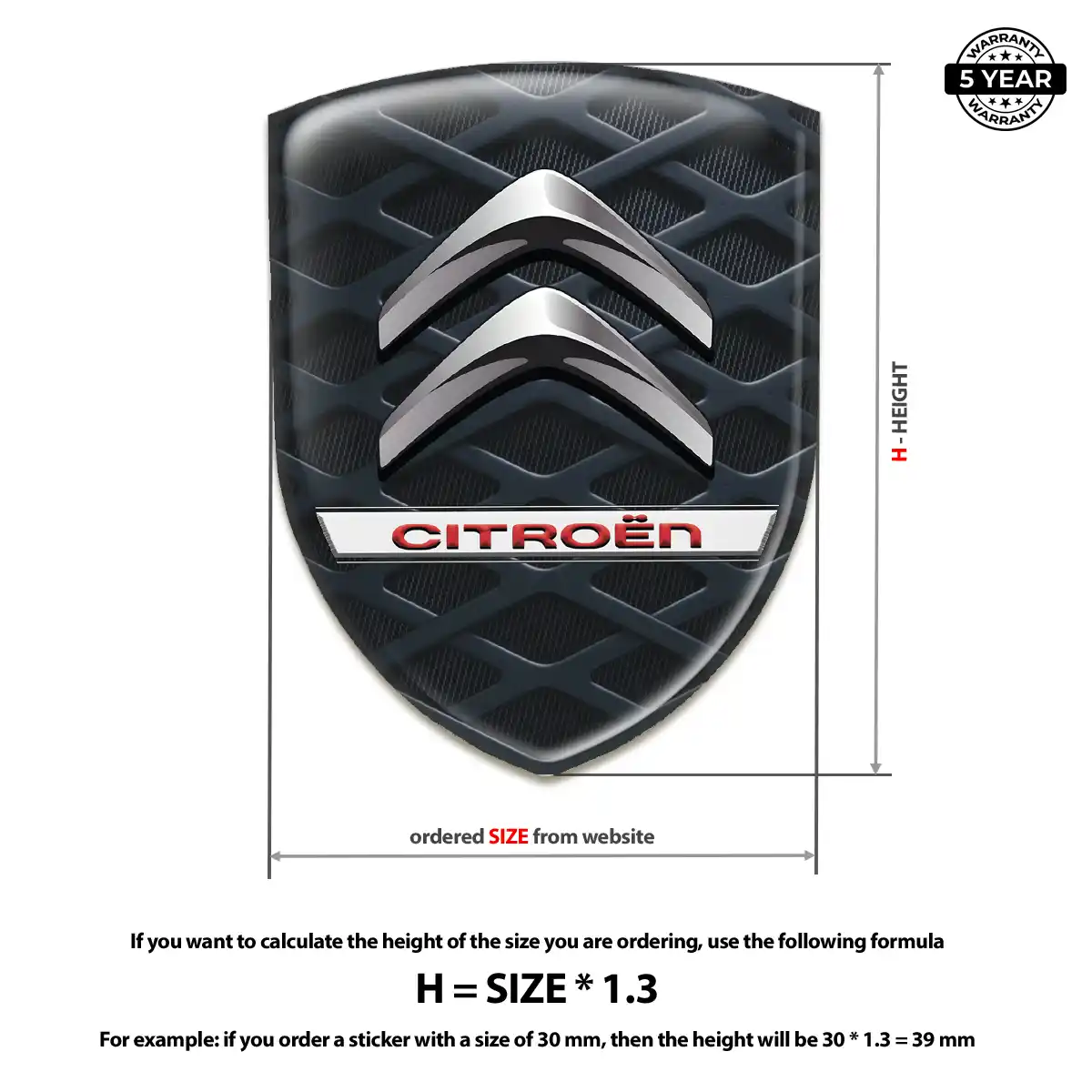 Citroen Crest Logo Emblem Outer Style