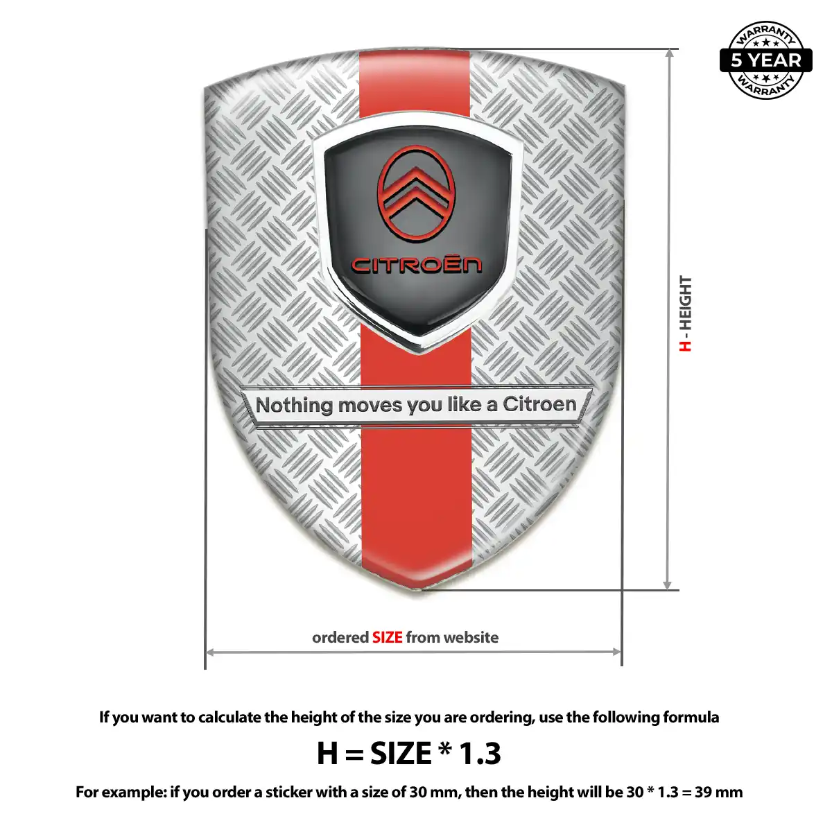 Citroen Crest Logo Emblem Resin Luxe