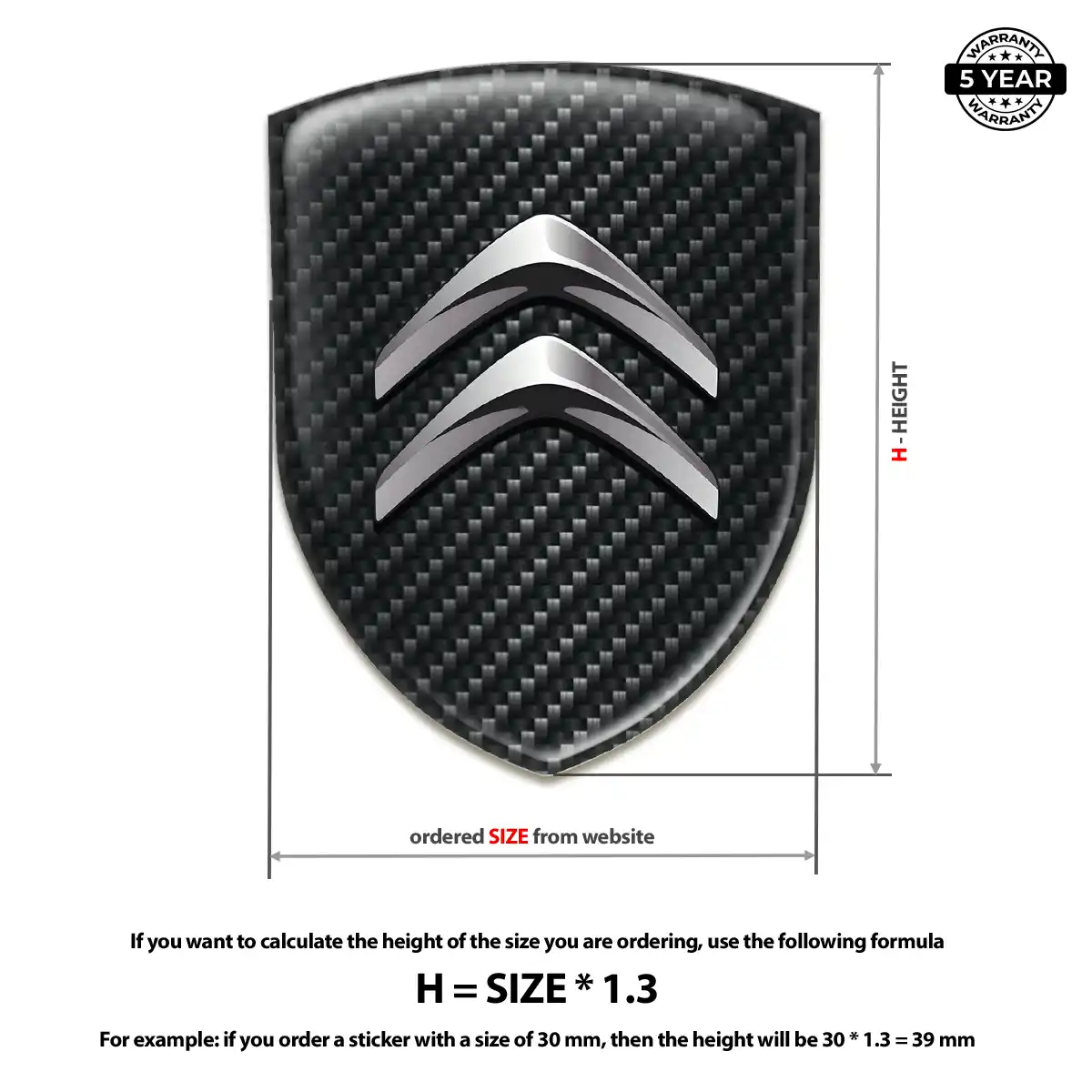 Citroen Domed Badge Elite Finish