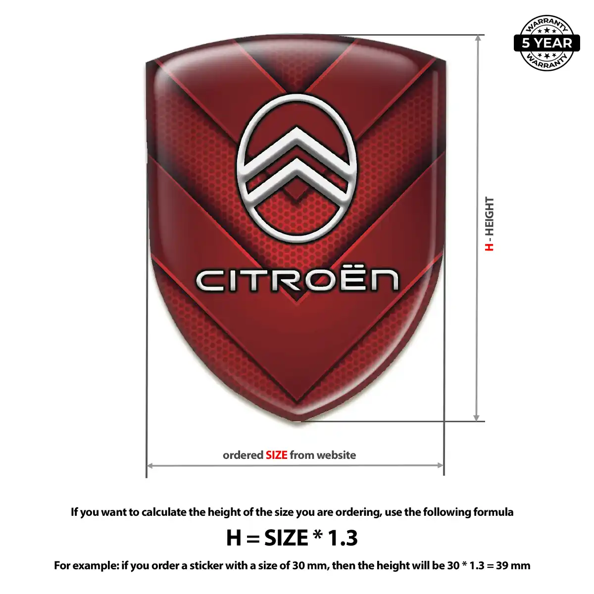 Citroen Domed Badge Interior Elegance