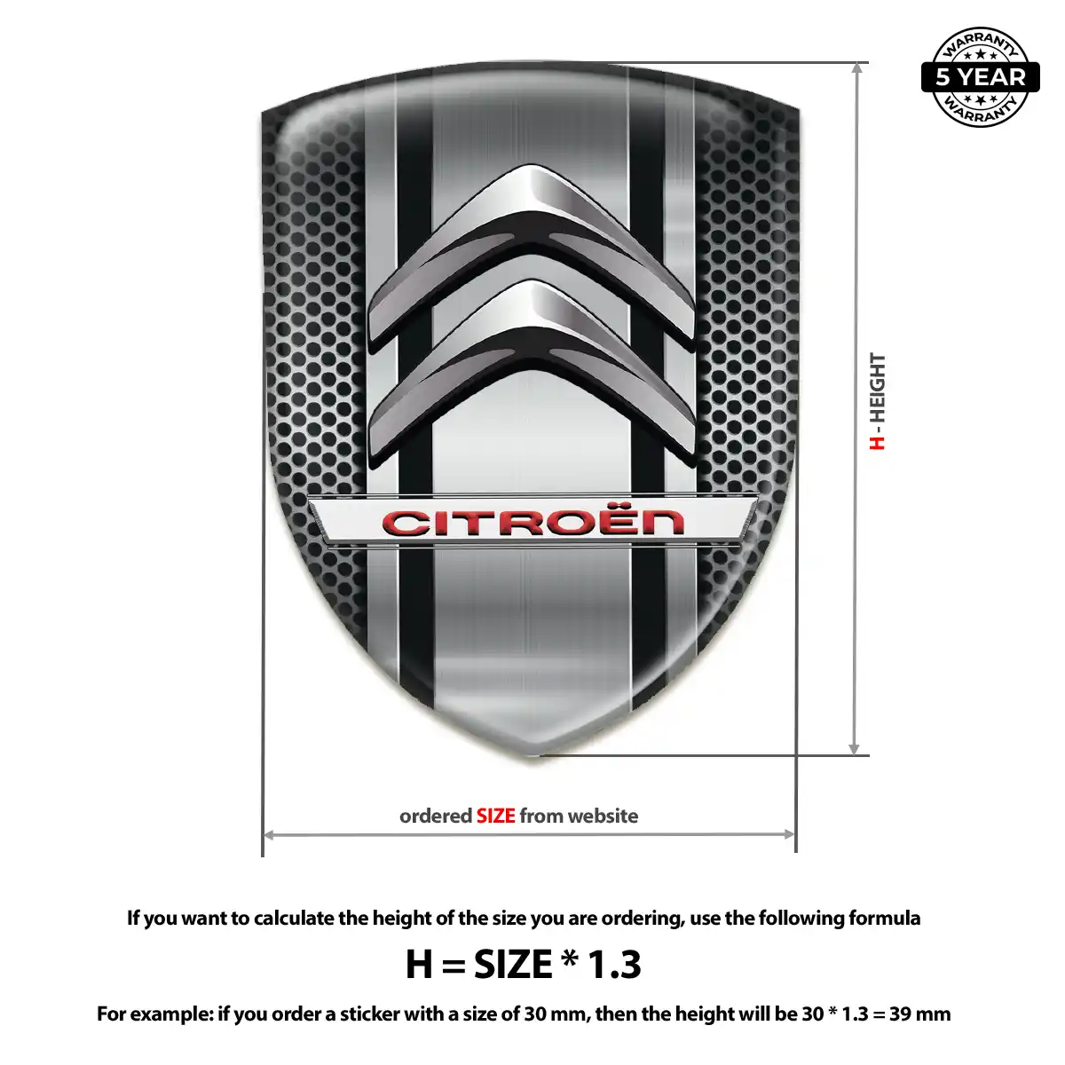 Citroen Domed Badge Premium Dome