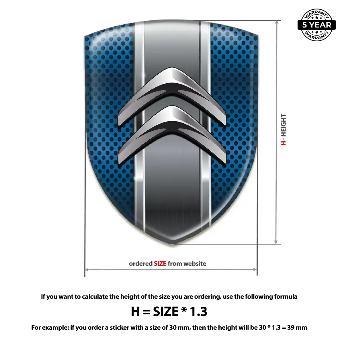 Citroen Domed Car Sticker Cabin Style