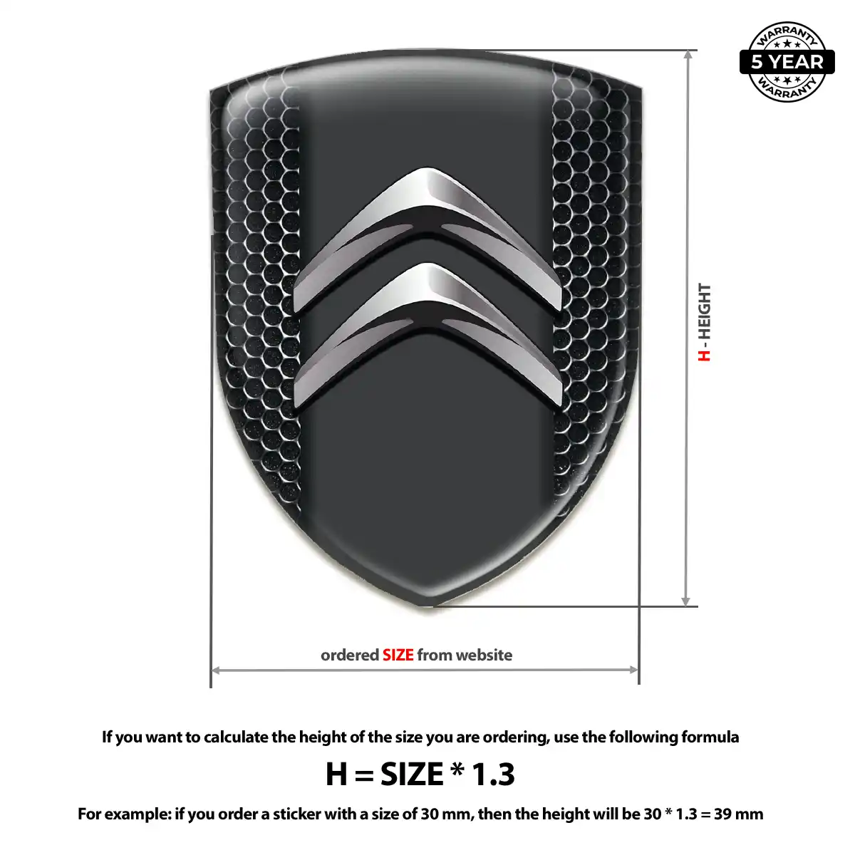 Citroen Domed Car Sticker Elite Edition