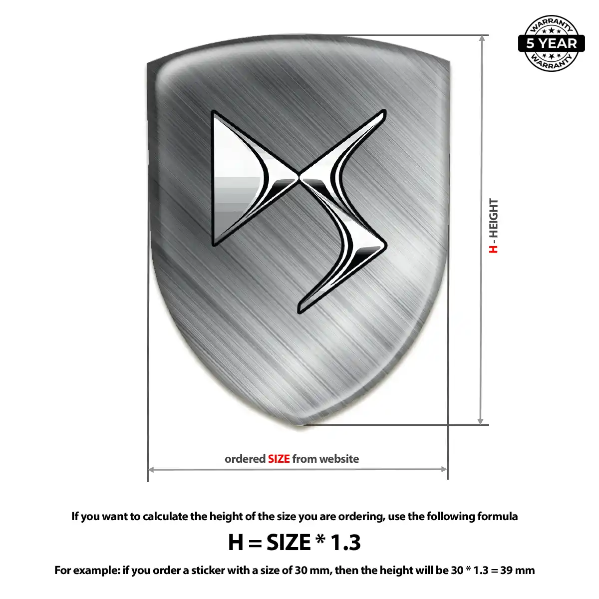 Citroen Domed Car Sticker Elite Finish