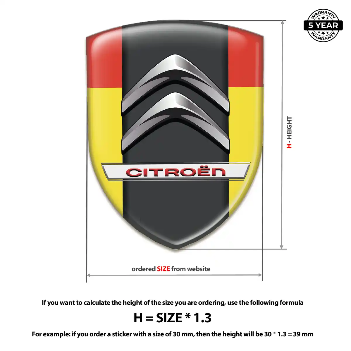 Citroen Domed Car Sticker Opulent Line