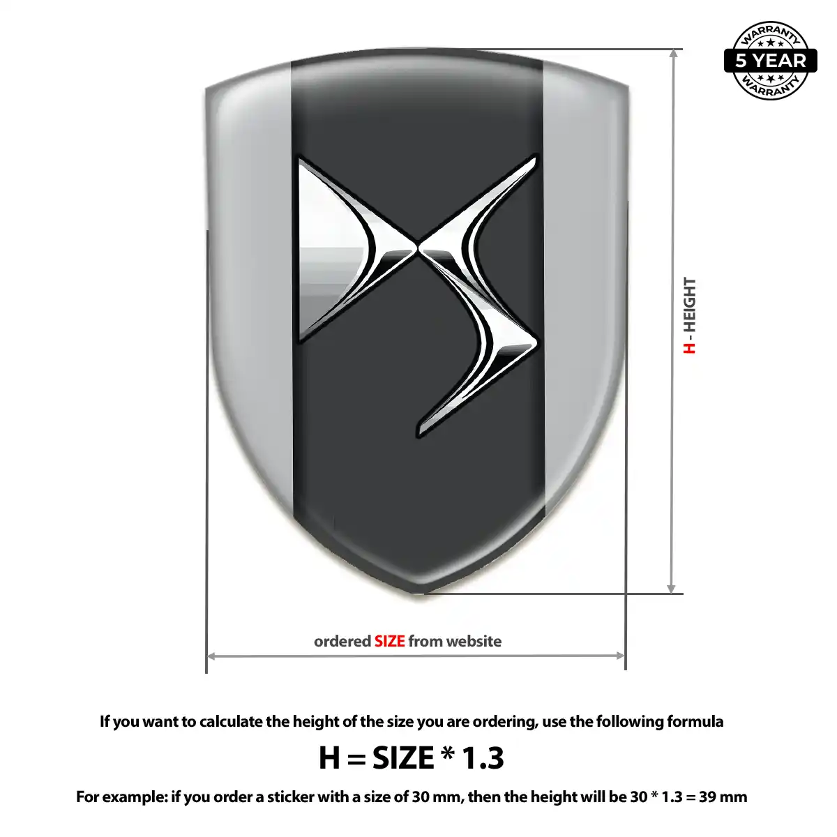 Citroen Domed Car Sticker Outer Style