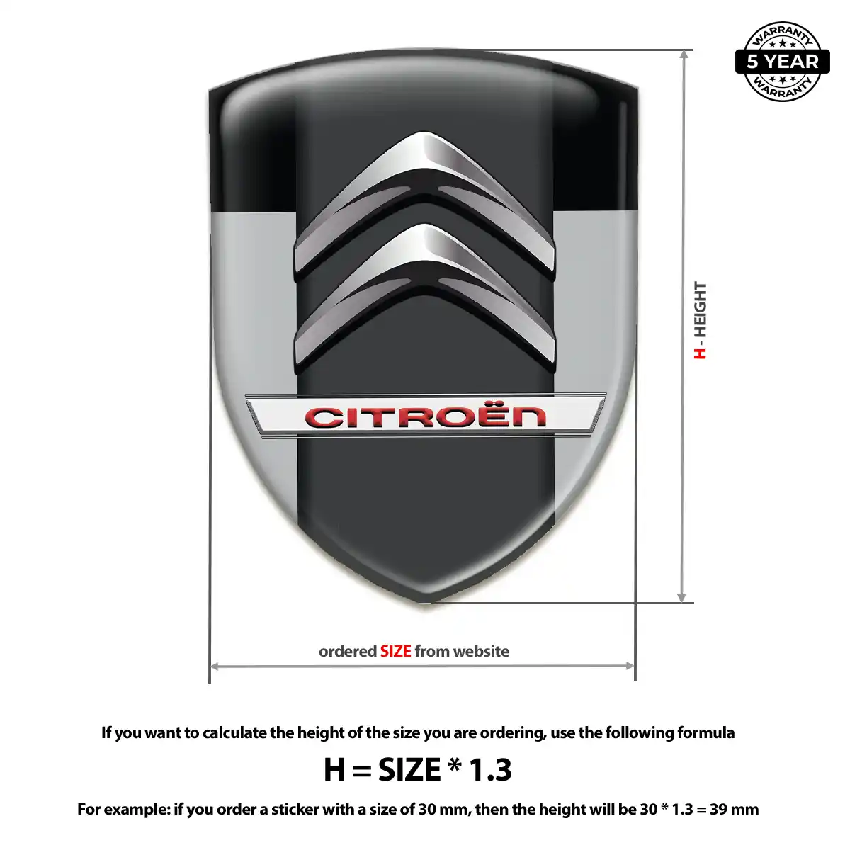 Citroen Domed Car Sticker Premium Dome