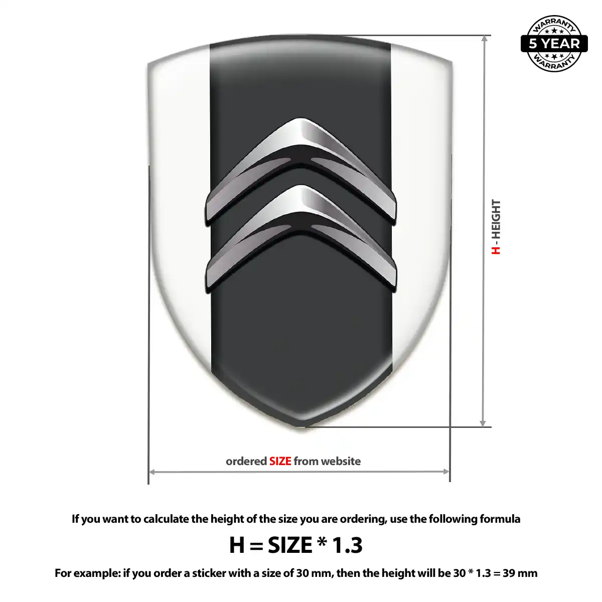 Citroen Domed Car Sticker Prestige Line