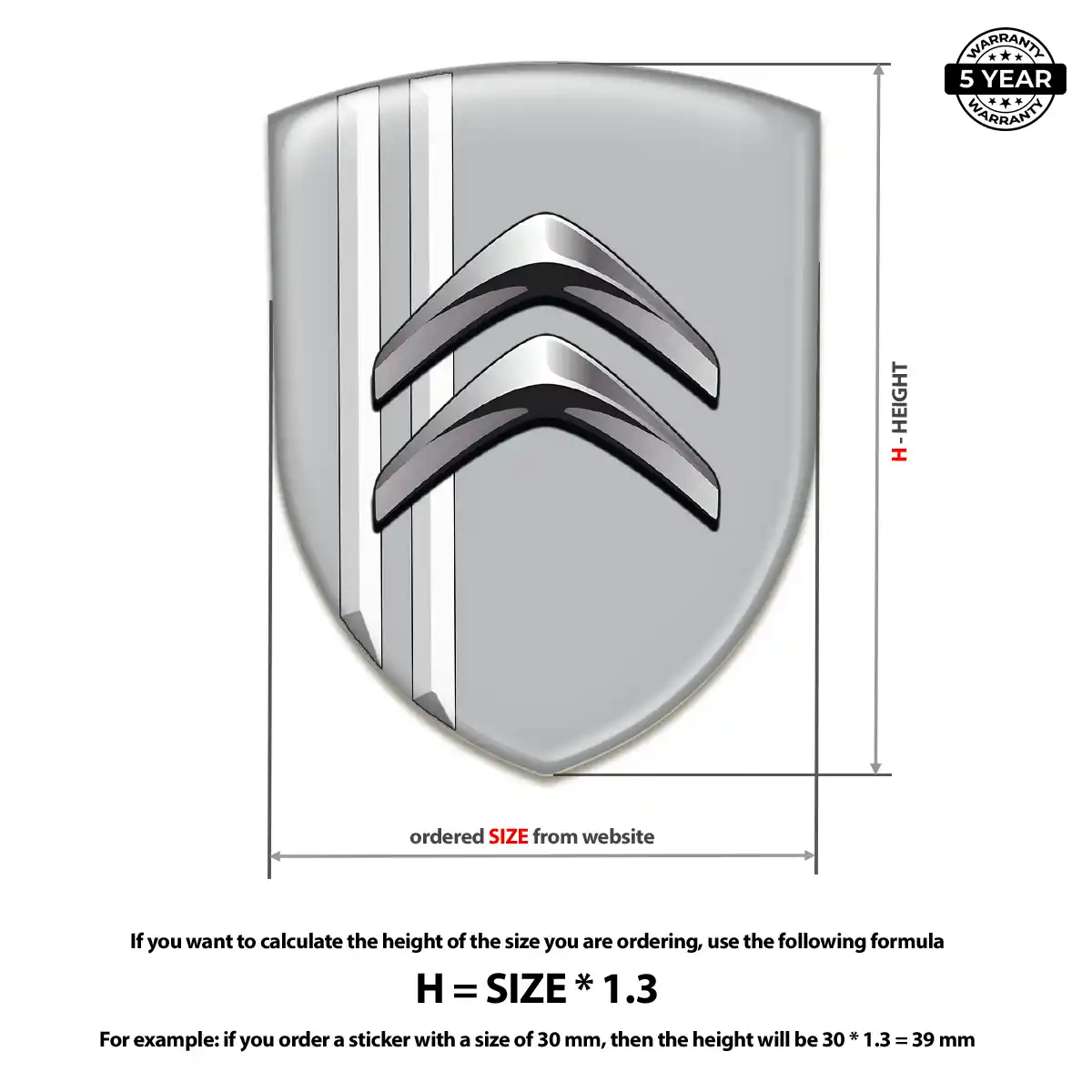 Citroen Domed Car Sticker Prime Quality