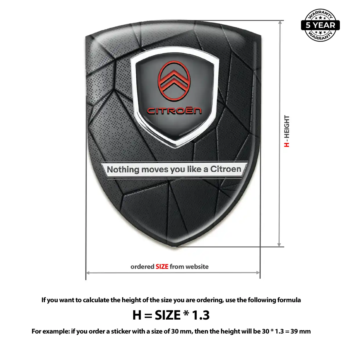 Citroen Domed Car Sticker Refined Design